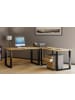 VCM  U Schreibtisch Eckschreibtisch L Form 190x190x80 in Schwarz / Honig-Eiche