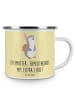 Mr. & Mrs. Panda Tasse Emaille Stiefmutter Liebe mit Spruch in Gelb Pastell