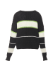 myMo Damen Pullover in SCHWARZ WOLLWEISS LIMETTE