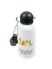 Mr. & Mrs. Panda Wasserflasche Raupe Schmetterling mit Spruch in Weiß