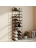 relaxdays Schuhregal "10 Ebenen" in Schwarz - (B)45 x (H)174 x (T)30 cm