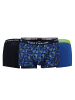 Tom Tailor Boxershort 3er Pack in Blau/Schwarz/Allover