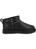 UGG Boots Classic Ultra Mini Lthr Regen in schwarz