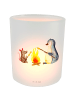 Mr. & Mrs. Panda Teelichthalter Glas Pinguin Lagerfeuer ohne Spruch in Transparent