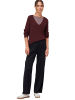 Zero  Strukturpullover mit V-Ausschnitt in Mystic Berry