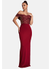 Moda Minx Abendkleid Juliana Off Shoulder Dress in red