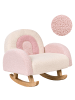 Beliani Kinderschaukelstuhl OMBO in Rosa/Braun - (W) 44 x (H) 48 x (L) 53 cm