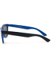 styleBREAKER Nerd Sonnenbrille in Schwarz-Blau / Blau verspiegelt