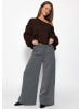 SASSYCLASSY Anzughose mit weitem Bein in Grau