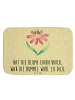 Mr. & Mrs. Panda Badteppich Hummel Blume mit Spruch in Gelb Pastell
