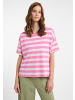ELBSAND T-Shirt Luani in Magenta Sky + Soft Rose STRIPE