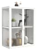 VCM  Stahl Wandvitrine Hängevitrine Vitrine Glas Flokas in Weiß