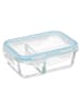 5five Simply Smart Lunchbox aus Glas mit 2 Fächern, 1,1 l in Transparent, 21 x 15 x 7,5 cm