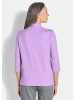 GOLDNER Kurzgröße:  Elegantes Basic-Shirt mit V-Ausschnitt in flieder