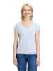 BETTY & CO Strukturshirt mit Gummizug in Weiß/Blau