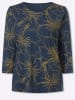 Sieh an! 3/4-Arm-Shirt in dunkelblau-goldfarben-bedruckt