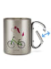 Mr. & Mrs. Panda Campingtasse Einhorn Radfahrer ohne Spruch in Silber