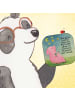 Mr. & Mrs. Panda Glasuntersetzer Schwein Glück Design mit Spruch in Weiß