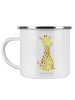Mr. & Mrs. Panda Becher Emaille Giraffe Zufrieden ohne Spruch in Weiß