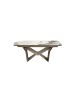 Angel Cerdá Ausziehbarer Esstisch 1154 in Weiß/Taupe – (B)200 x (T)100 x (H)76 cm