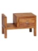FineBuy Nachttisch in Braun / Sheesham / 60x30x40