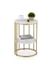 relaxdays Beistelltisch in Weiß/ Gold - (H)57 x Ø 40 cm