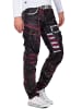 Cipo & Baxx Herren Straight Fit Jeans Mid Waist in Bordeaux