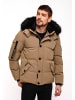 STONE HARBOUR Winterjacke Halvaar in Light Brown mit schwarzem Fell