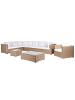 Beliani 8-tlg Lounge Set XXL in Beige/Weiß rechtsseitig