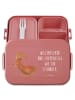Mr. & Mrs. Panda Bento Box Sternzeichen Steinbock Motiv mit Spruch in Rot Pastell