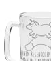 Mr. & Mrs. Panda Gravur Bierkrug Einhorn Regenbogen mit Spruch in Transparent