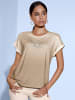 creation L Rundhalsshirt in ecru-sand-bedruckt