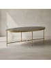 KADIMA DESIGN Couchtisch Glastisch | Glas/Gold, 110x56cm, Oval