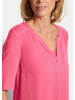 GOLDNER Kurzgröße:  Chiffonbluse mit Jersey-Rückteil in pink