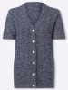 Sieh an! Strickjacke in marine-hellblau-meliert