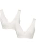 MedoVital Baumwolle Vorderverschluss-BH ohne Bügel 2er-Pack in weiß