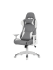 home24 home24 Gaming Chair aus Kunstleder & Kunststoff in Schwarz, 66 x 134 x 59 cm in Grau