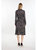 DreiMaster Damen Midikleid in Schwarz Wollweiss