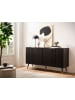 FineBuy Sideboard in Schwarz / Spanplatte / 150x39x81