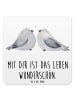 Mr. & Mrs. Panda Untersetzer Turteltauben Liebe mit Spruch in Weiß