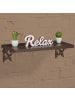 relaxdays 2 x Regalwinkel Lilien Ornamen in Braun