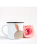 Mr. & Mrs. Panda XL Emaille Tasse Pferd Springen ohne Spruch in Weiß