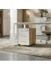 KADIMA DESIGN Schreibtisch-Set Modern 160x80 Glasplatte in Chalet-Eiche-Nb.-Weiß