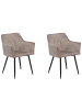 Beliani 2er-Set Esszimmerstuhl JASMIN in Beige/Schwarz