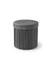 relaxdays Hocker in Dunkelgrau - (H)38 x Ø 38 cm
