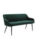 SalesFever Sitzbank elegant 160 cm mit Diamantsteppung und Bezug aus Samt in Tannengrün