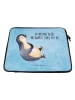 Mr. & Mrs. Panda Notebook Tasche Pinguin Lachen mit Spruch in Eisblau