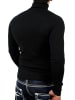 RESLAD Sweatshirt sportlicher Rolli in schwarz