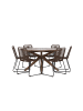 ebuy24 Gartenset Rosario 7-teilig Braun 140 x 140 cm