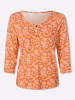 Heine 3/4-Arm-Shirt in ecru-papaya-bedruckt
